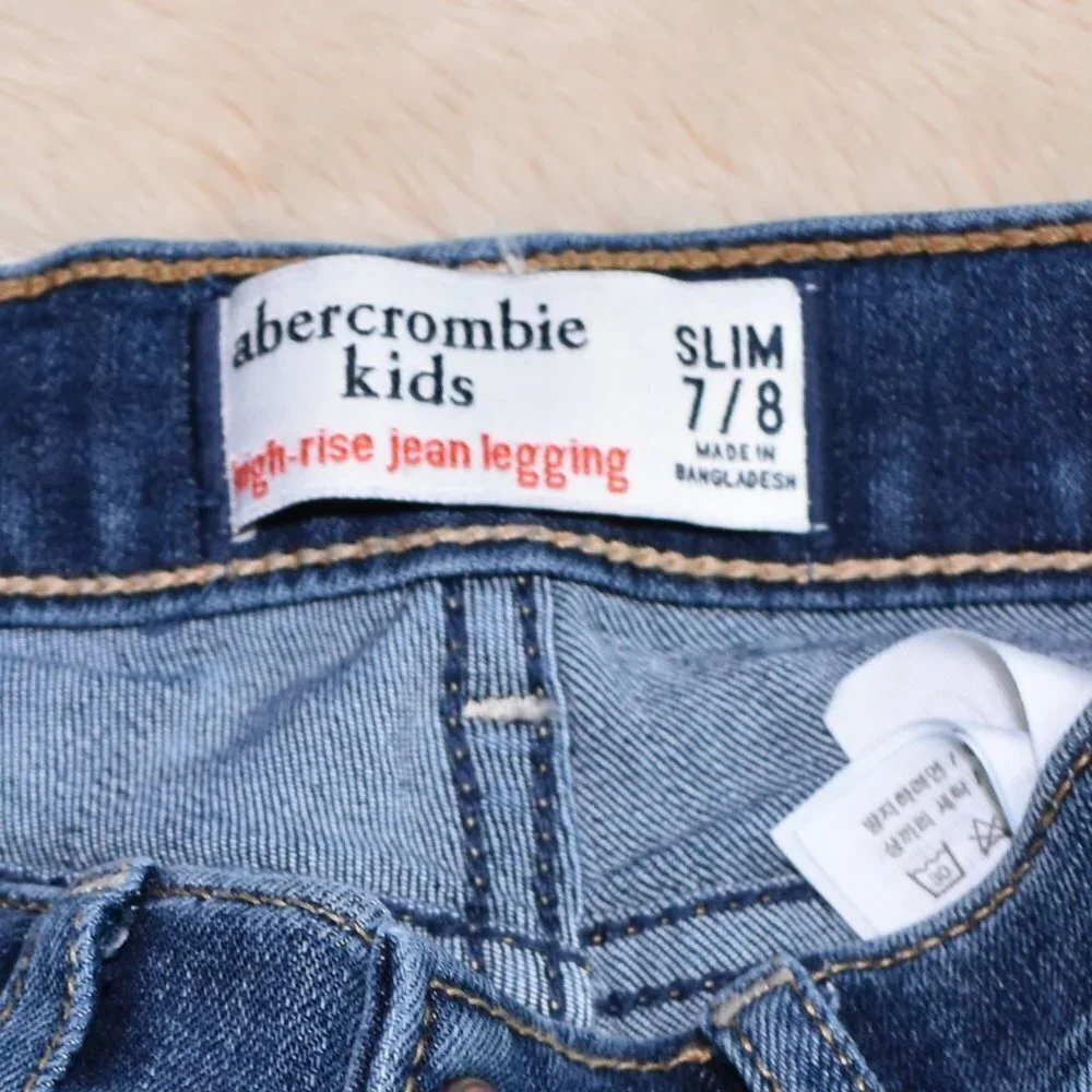 Abercrombie Kids Highrise Distressed Jean Leggings Slim Size 7/8